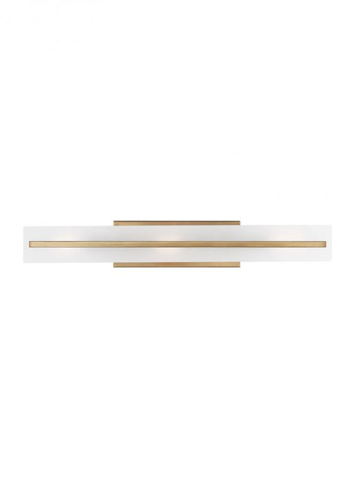 Visual Comfort & Co. Studio Collection Dex contemporary 3-light indoor dimmable large bath vanity wall sconce in satin brass gold finish wi
