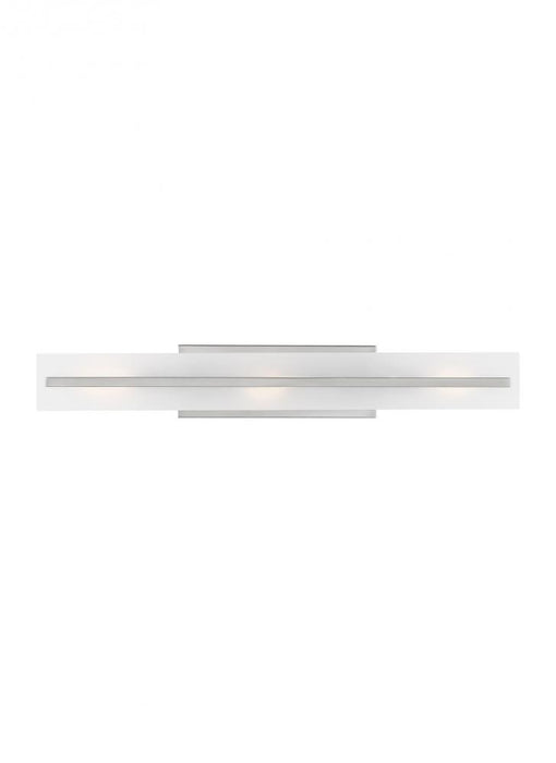 Visual Comfort & Co. Studio Collection Dex contemporary 3-light indoor dimmable large bath vanity wall sconce in brushed nickel silver fini
