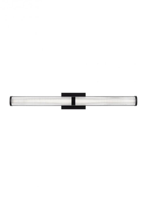 Visual Comfort & Co. Studio Collection Syden contemporary 1-light LED indoor dimmable large bath vanity wall sconce in midnight black finis