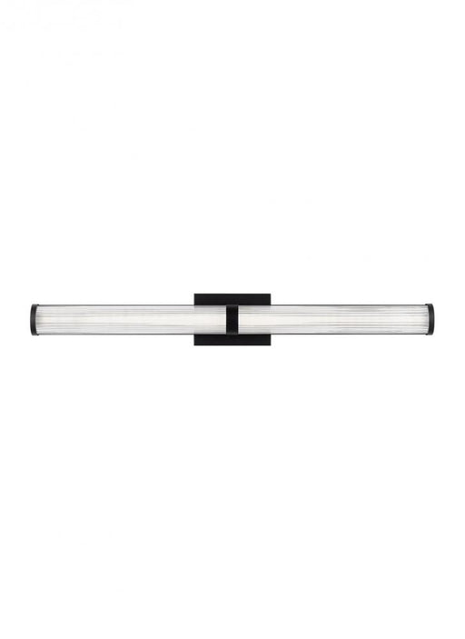 Visual Comfort & Co. Studio Collection Syden contemporary 1-light LED indoor dimmable large bath vanity wall sconce in midnight black finis