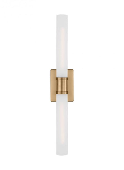 Visual Comfort & Co. Studio Collection Keaton modern industrial 2-light indoor dimmable large bath vanity wall sconce in satin brass gold f