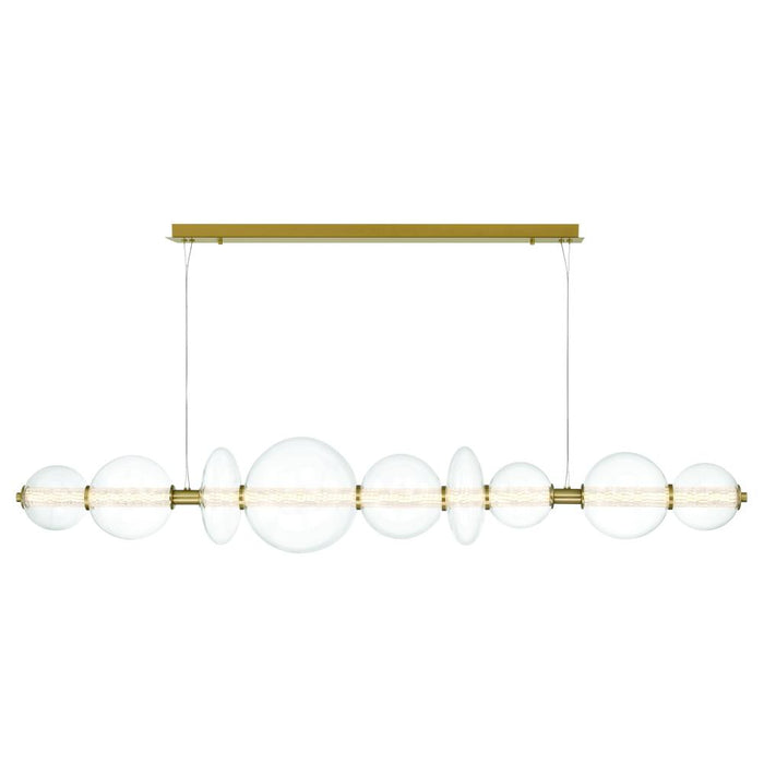 Eurofase Atomo 74" LED Chandelier In Gold With Clear Glass