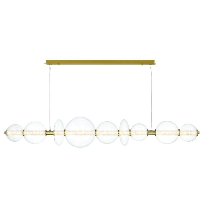 Atomo 74" Led Chandelier In Gold With Clear Glass | 47257-016