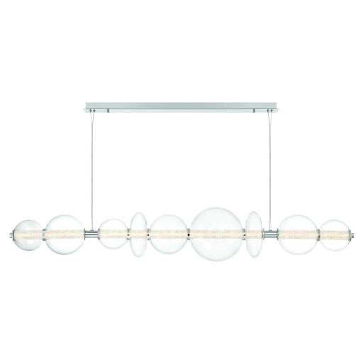 Atomo 74" Led Chandelier In Chrome With Clear Glass | 47257-030
