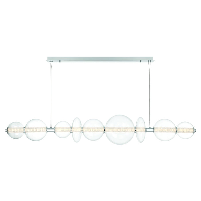 Atomo 74" Led Chandelier In Chrome With Clear Glass | 47257-030