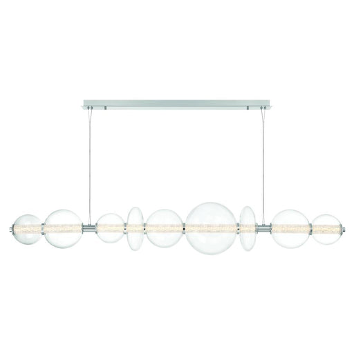 Eurofase Atomo 74" LED Chandelier In Chrome With Clear Glass