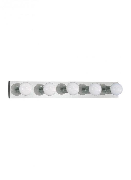 Generation Lighting Center Stage traditional 5-light indoor dimmable bath vanity wall sconce in chrome silver finish