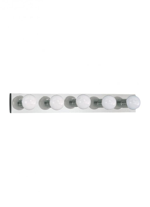 Generation Lighting Center Stage traditional 5-light indoor dimmable bath vanity wall sconce in chrome silver finish