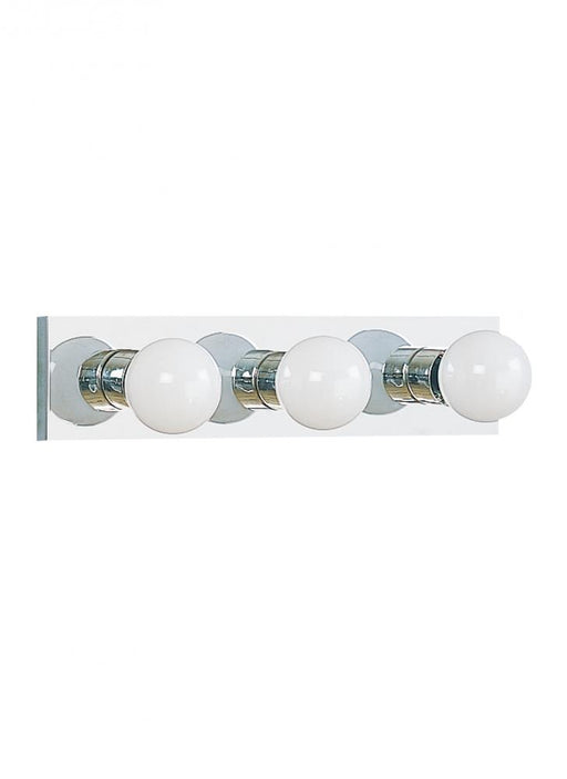 Generation Lighting Center Stage traditional 3-light indoor dimmable bath vanity wall sconce in chrome silver finish