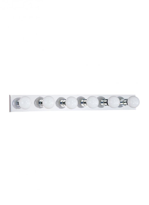 Generation Lighting Center Stage traditional 6-light indoor dimmable bath vanity wall sconce in chrome silver finish