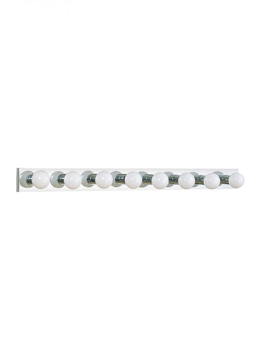 Generation Lighting Center Stage traditional 8-light indoor dimmable bath vanity wall sconce in chrome silver finish | 1037411