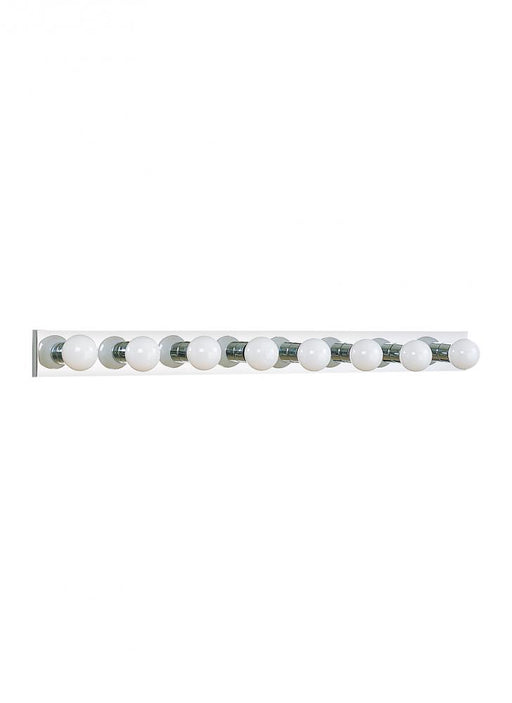 Generation Lighting Center Stage traditional 8-light indoor dimmable bath vanity wall sconce in chrome silver finish