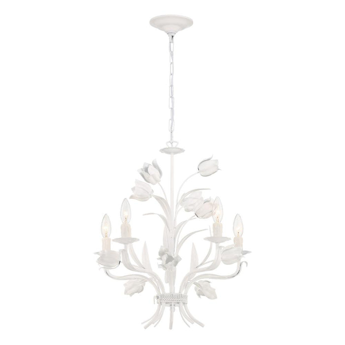 Crystorama Southport 5 Light Wet White Chandelier