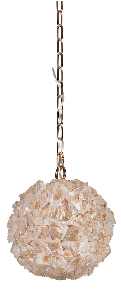 Craftmade Roxx 1 Light Medium Pendant in Gilded w/Quartz Crystals