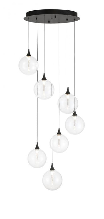 Iissa-chandelier- 7 Light -21in-bk-cl | 48929-011