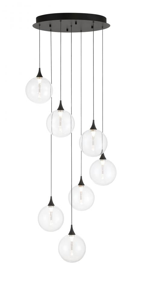 Iissa-chandelier- 7 Light -21in-bk-cl | 48929-011
