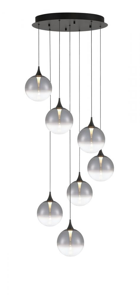 Iissa-chandelier- 7 Light -21in-bk-sk | 48929-028