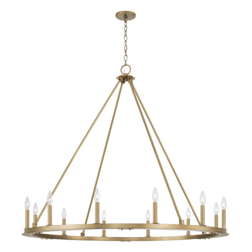 12-light Wagon Wheel Chandelier In Aged Brass | 4912AD