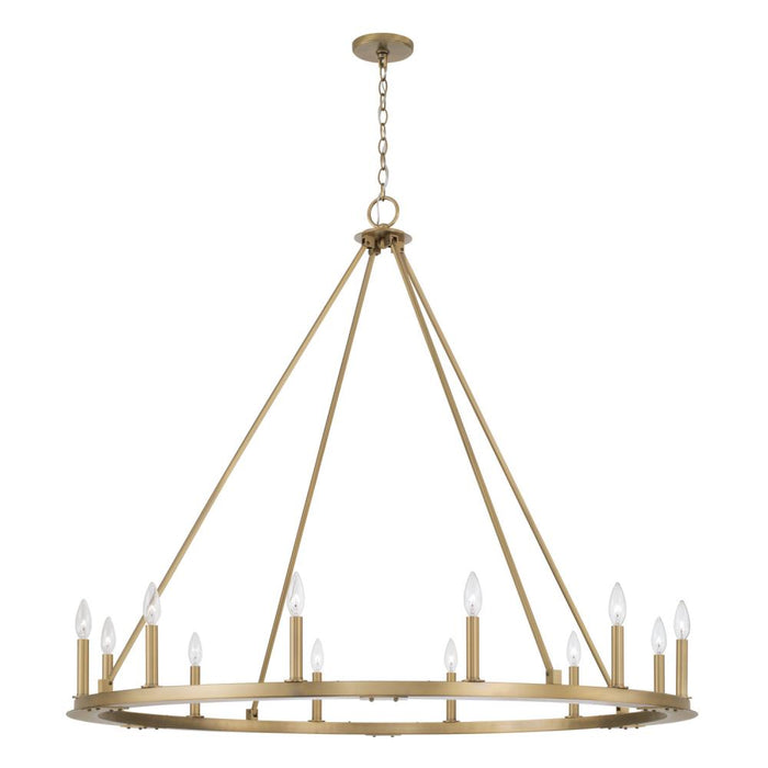 12-light Wagon Wheel Chandelier In Aged Brass | 4912AD