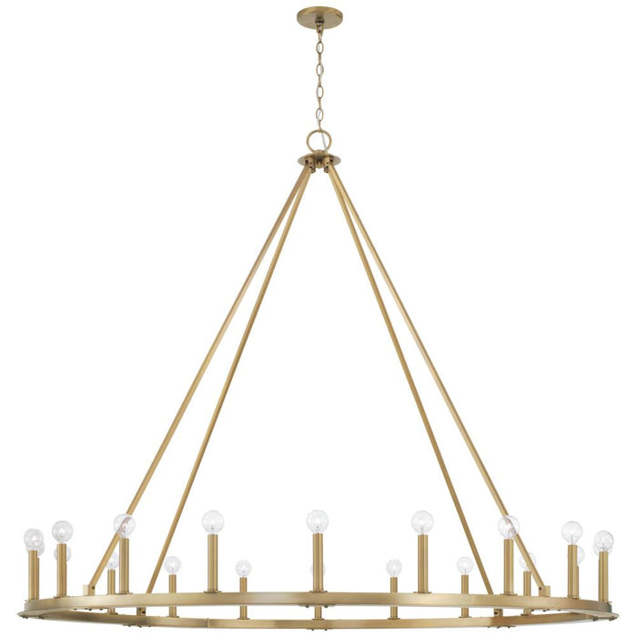 20-light Wagon Wheel Chandelier In Aged Brass | 4913AD