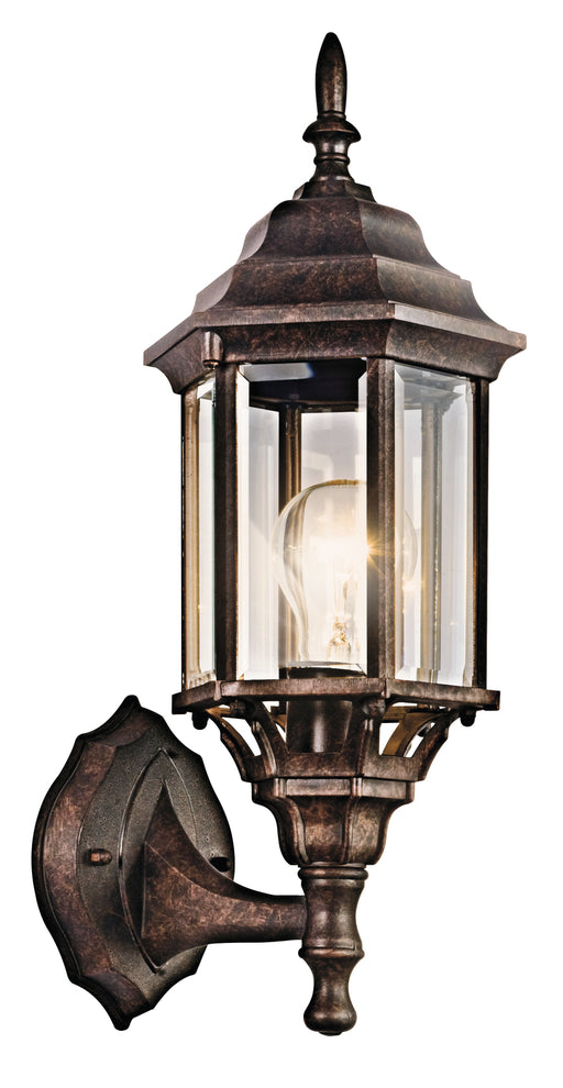 Kichler Chesapeake 17" 1 Light Outdoor Wall Light with Clear Beveled Glass in Tannery Bronze