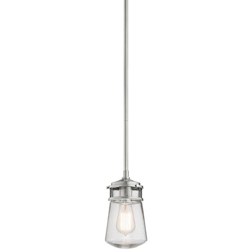 Kichler Lyndon 9.5" 1 Light Pendant with Clear Seeded Glass Brushed Aluminum