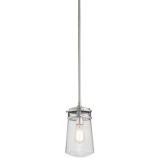 Kichler Lyndon 11.75" 1 Light Pendant with Clear Seeded Glass Brushed Aluminum