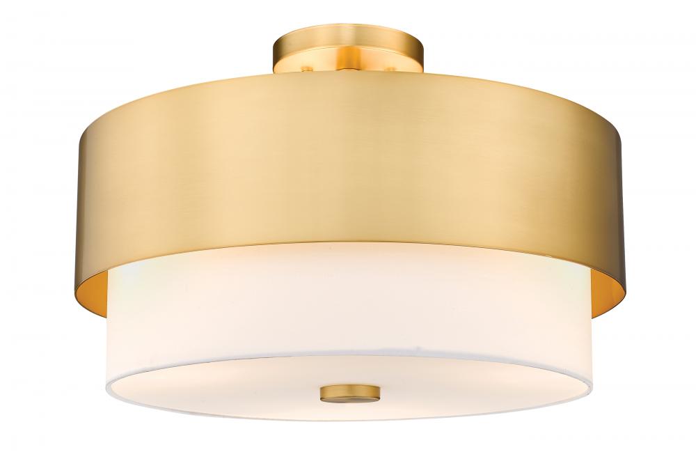 3 Light Semi Flush Mount | 495SF18-MGLD