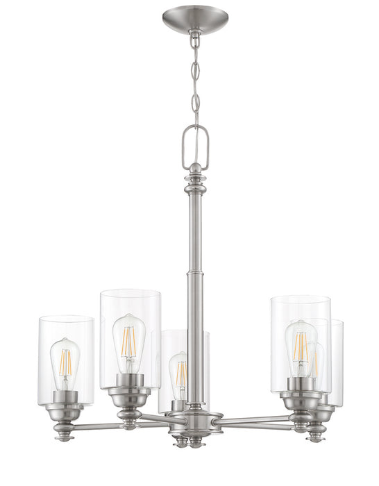 Craftmade Dardyn 5 Light Chandelier in Brushed Polished Nickel (Clear Glass)