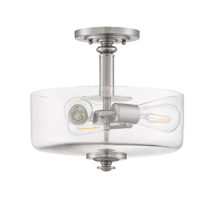 Craftmade Dardyn 3 Light Convertible Semi Flush in Brushed Polished Nickel (Clear Glass)
