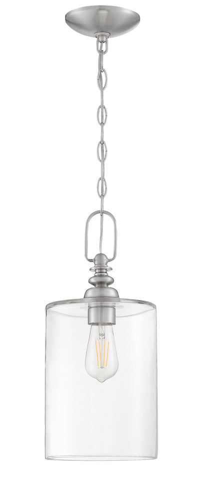 Craftmade Dardyn 1 Light Mini Pendant in Brushed Polished Nickel (Clear Glass)