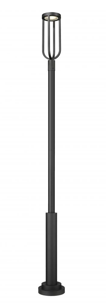 1 Light Outdoor Post Mounted Fixture | 5005PHB-5010P-BK-LED