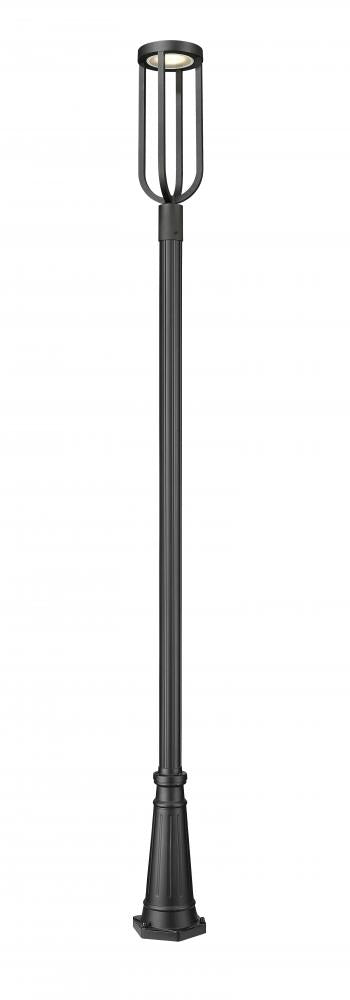 1 Light Outdoor Post Mounted Fixture | 5005PHB-5011P-BK-LED