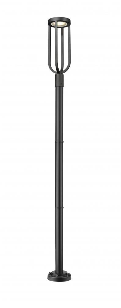 1 Light Outdoor Post Mounted Fixture | 5005PHB-5012P-BK-LED