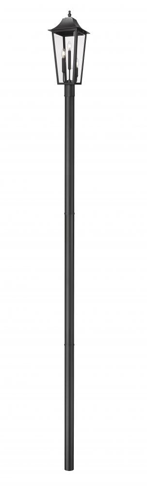 3 Light Outdoor Post Mount Fixture | 5008PHBR-5009P120-BK