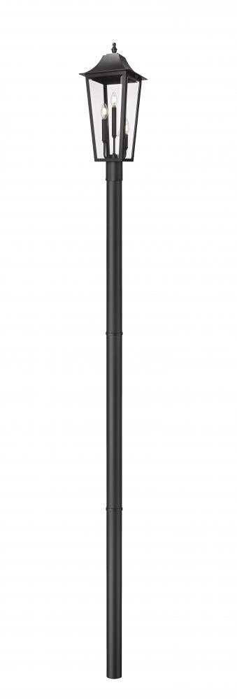 3 Light Outdoor Post Mount Fixture | 5008PHBR-5009P96-BK