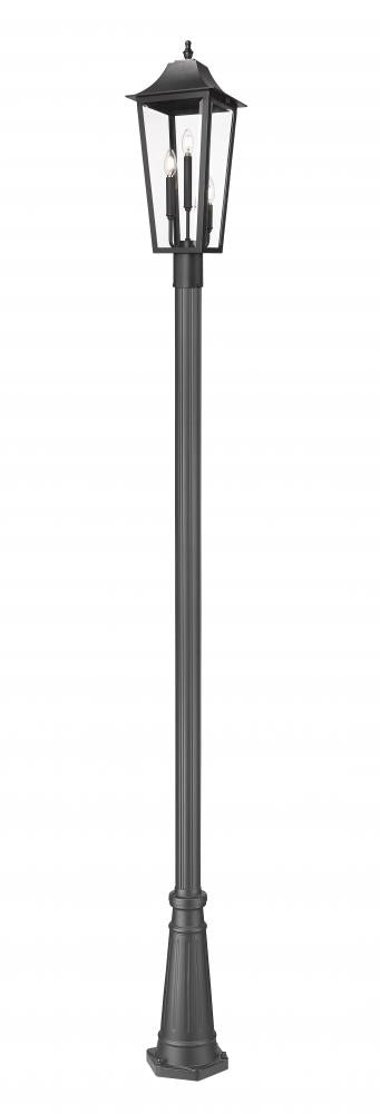 3 Light Outdoor Post Mounted Fixture | 5008PHBR-519P-BK
