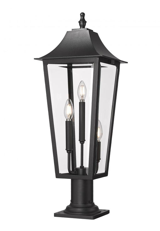 3 Light Outdoor Pier Mounted Fixture | 5008PHBR-533PM-BK