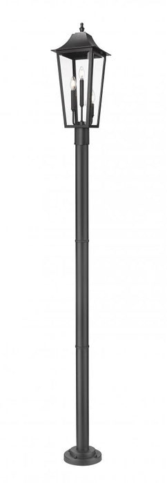 3 Light Outdoor Post Mount Fixture | 5008PHBR-567P-BK