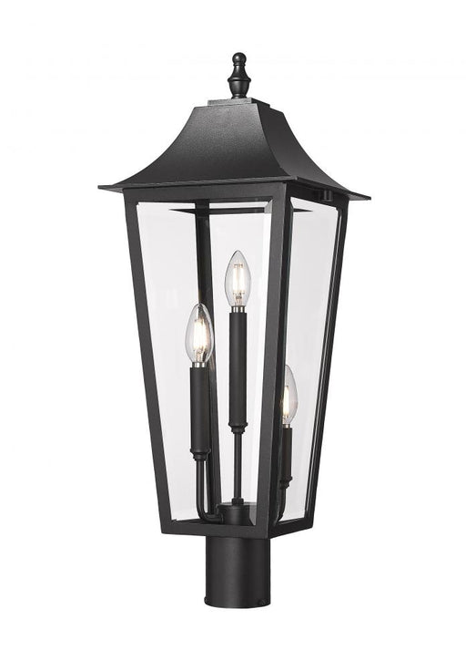 3 Light Outdoor Post Mount Fixture | 5008PHBR-BK