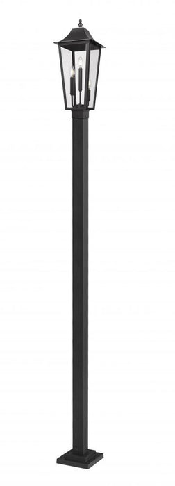 3 Light Outdoor Post Mounted Fixture | 5008PHBS-536P-BK