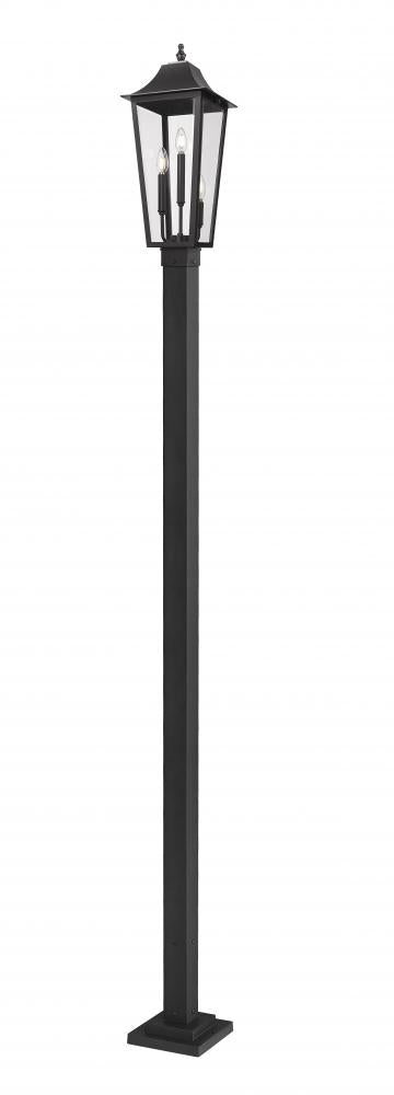 3 Light Outdoor Post Mounted Fixture | 5008PHBS-536P-BK