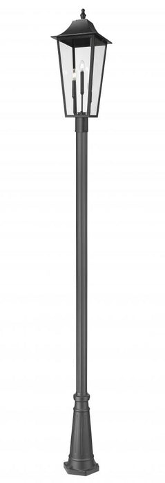 3 Light Outdoor Post Mounted Fixture | 5008PHXLR-519P-BK