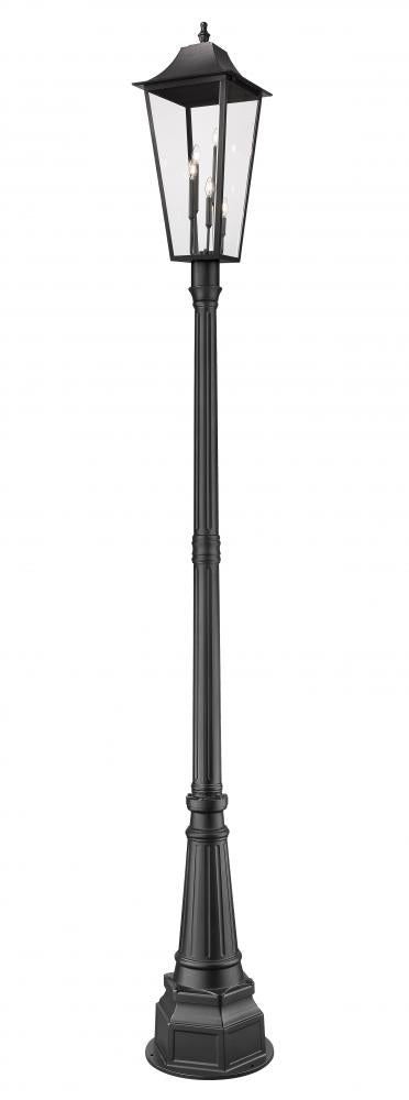 3 Light Outdoor Post Mounted Fixture | 5008PHXLR-564P-BK