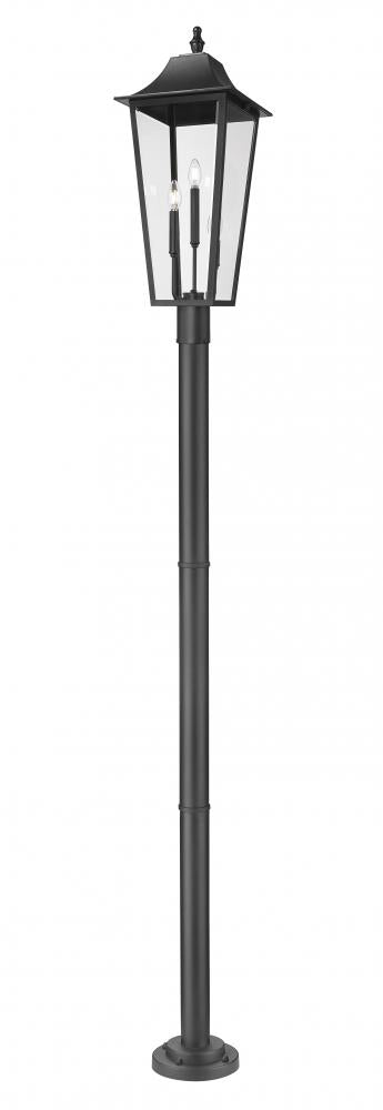 3 Light Outdoor Post Mount Fixture | 5008PHXLR-567P-BK