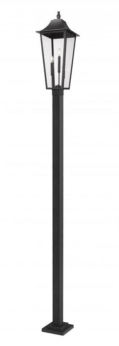 3 Light Outdoor Post Mounted Fixture | 5008PHXLS-536P-BK