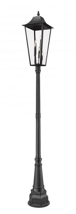 5 Light Outdoor Post Mounted Fixture | 5008PHXXLR-564P-BK