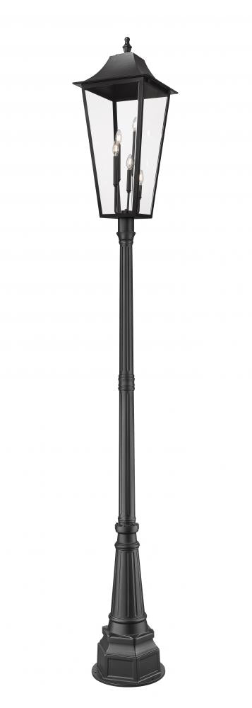 5 Light Outdoor Post Mounted Fixture | 5008PHXXLR-564P-BK