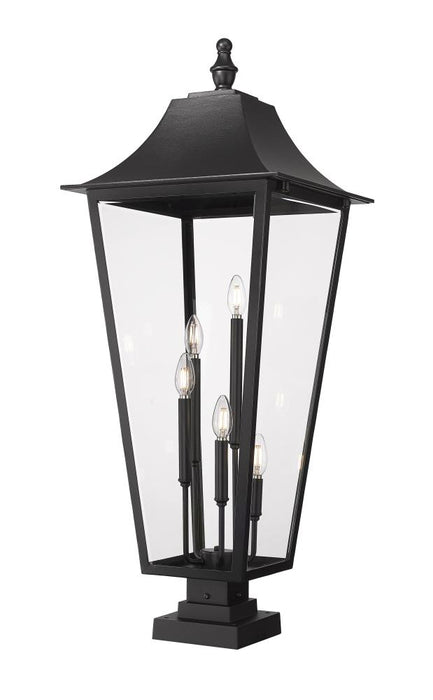 5 Light Outdoor Pier Mounted Fixture | 5008PHXXLS-SQPM-BK