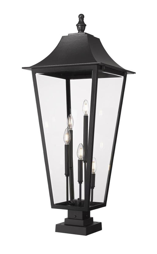 5 Light Outdoor Pier Mounted Fixture | 5008PHXXLS-SQPM-BK
